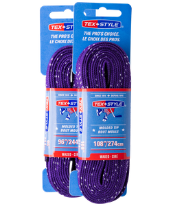 Шнурки для коньков Tex Style с пропиткой фиолетовые 2,44 м (пара) УТ-00007785