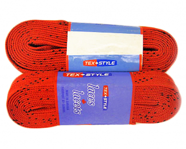 Шнурки для коньков Tex Style с пропиткой красные 2,44 м (пара) УТ-00007796