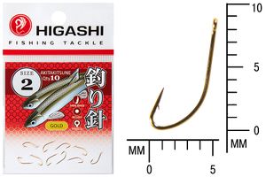 Крючок HIGASHI Akitakitsune ringed #2 Gold