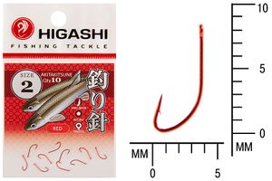 Крючок HIGASHI Akitakitsune ringed #2 Red