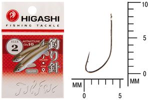 Крючок HIGASHI Akitakitsune ringed #2 Silver