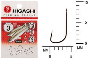 Крючок HIGASHI Sode ringed #3 Black