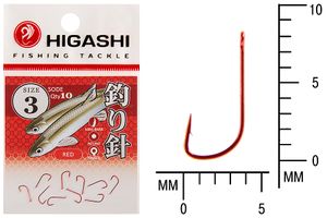 Крючок HIGASHI Sode ringed #3 Red
