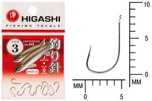 Крючок HIGASHI Umitanago ringed #3 White UV
