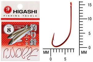 Крючок HIGASHI Akitakitsune ringed #8 Red