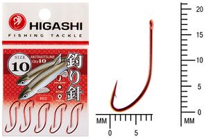 Крючок HIGASHI Akitakitsune ringed #10 Red