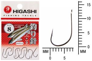 Крючок HIGASHI Umitanago ringed #8 White UV