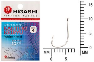 Крючок HIGASHI Kantuki Keiryu #4 White nickel