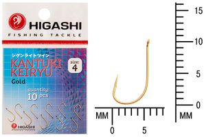 Крючок HIGASHI Kantuki Keiryu #4 Gold