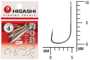 Крючок HIGASHI Sode ringed #4 White UV