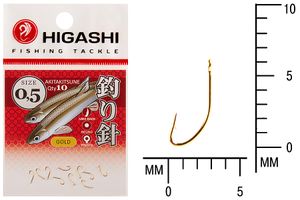 Крючок HIGASHI Akitakitsune ringed #0,5 Gold
