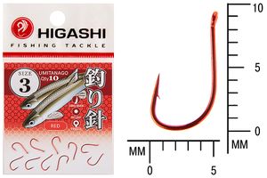 Крючок HIGASHI Umitanago ringed #3 Red