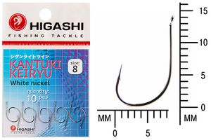 Крючок HIGASHI Kantuki Keiryu #8 White nickel