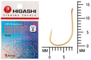 Крючок HIGASHI Kantuki Keiryu #8 Gold