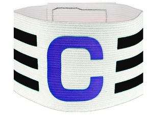 Капитанская повязка с продольными полосами. Длина 33 см, ширина 7 см.  С-КВ2  (белый) 00184