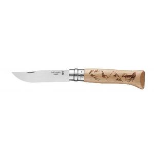 Нож Opinel №8 Alpine adventures, нержавеющая сталь, рукоять дуб, гравировка пеший туризм, 002186 Opinel