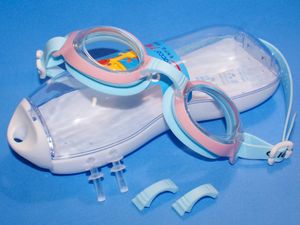 Очки для плавания SG1800-Г  цвет  голубой с розовыми вставками GETSPORT 00745