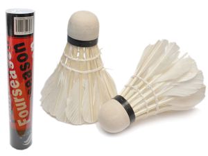 Волан перьевой белый с синтетической головкой. В тубе 12 шт: 400 01006