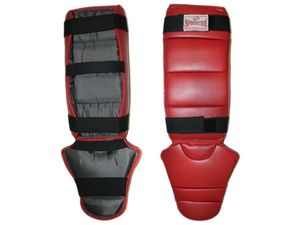 Защита ног голень+стопа SPRINTER модель В, размер S ребристая  (Красный) GETSPORT 03201