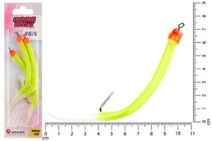 Крючок оснащенный кембриком HIGASHI Gummi Makk #6/0 (set-3pcs) #03 Yellow