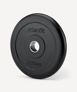 Диск обрезиненный STARFIT Core BB-202 d=26 мм, стальная втулка, черный, 2,5 кг Starfit УТ-00018805