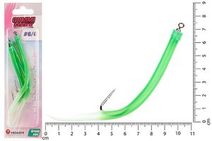 Крючок оснащенный кембриком HIGASHI Gummi Makk #6/0 (set-3pcs) #04 Green