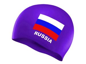 Шапочка для плавания SPRINTER. Классический дизайн с изображением флага России.  (Синий) GETSPORT 06330