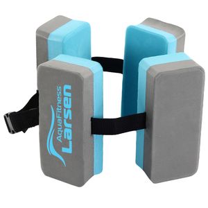 Пояс секционный для обучения плаванию AquaFitness Larsen YP-10 (4 секции) графит/бирюз.