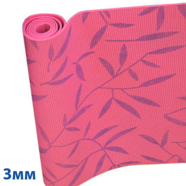 Коврик для йоги 173х61х0,3 см (розовый с рисунком) HKEM113-P1 10013082