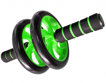 Ролик гимнастический 2-х рядный Sportex зеленый с неопреновыми ручками 10016113