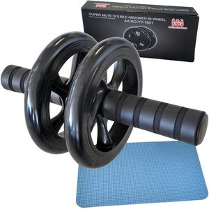 Ролик гимнастический 2-х рядный черный с неопреновыми ручками C28958-3 10016115