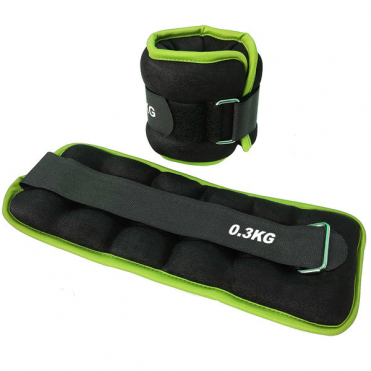 Утяжелители HKAW103-5 ALT Sport (2х0,3кг) (нейлон) в сумке (черный с зеленой окантовкой) 10019020
