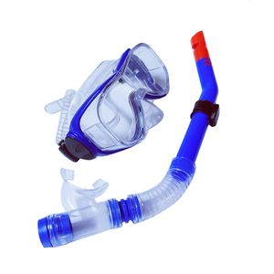 Набор для плавания взрослый маска+трубка (ПВХ) E39248-1 (синий) 10021100