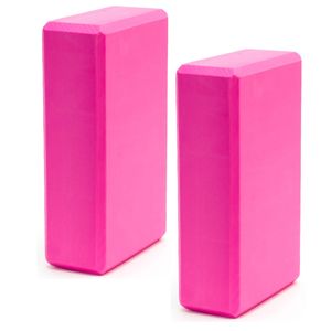 BE300-2 Набор йога блоков полумягких 2 штуки (малиновые) 223х150х76мм., из вспененного ЭВА (E40572) 10021655