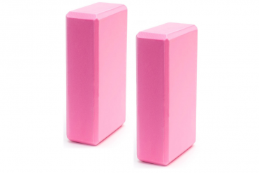 BE300-3 Набор йога блоков полумягких 2 штуки (розовые) 223х150х76мм., из вспененного ЭВА (E40573) 10021656