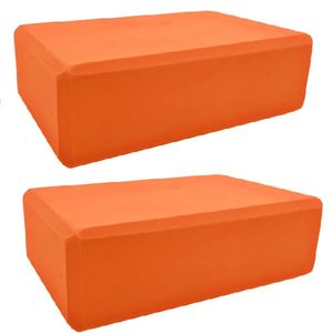 BE300-9 Набор йога блоков полумягких 2 штуки (оранжевый) 223х150х76мм., из ЭВА (E42942) 10022225