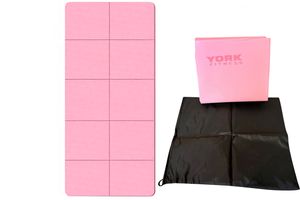 E43889 Коврик "York Fitness" ТПЕ Складной в сумке 183см x 61см x 0.4см (розовый) GETSPORT 10022565
