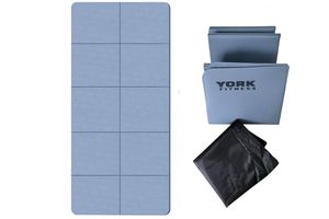 E43961 Коврик "York Fitness" ТПЕ Складной в сумке 183см x 61см x 0.4см (серо-голубой) GETSPORT 10022640