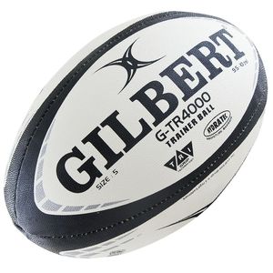 Мяч для регби GILBERT G-TR4000  арт.42097705, р.5, резина, ручная сшивка, бело-черно-серый 5 GILBERT 42097705