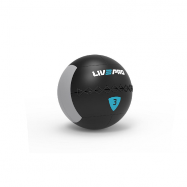 Медбол LIVEPRO Wall Ball PRO 5 кг 35 см черный/синий LP8103-05