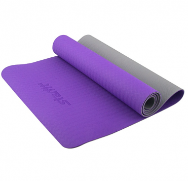 Коврик для йоги STAR FIT FM-201 TPE с рисунком, фиолетовый/серый УТ-00008847