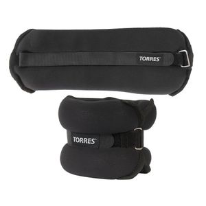 Утяжелители универсальные"TORRES 1 кг" арт.PL110181,(2штх500г), неопрен, металл. песок, серо-черный TORRES PL110181