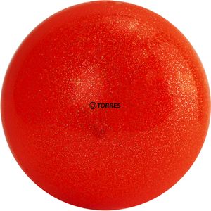 Мяч для художественной гимнастики TORRES AGP-19-06, диам. 19 см, ПВХ, оранжевый с блестками