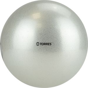 Мяч для художественной гимнастики "TORRES", арт.AGP-15-07, диам. 15 см, ПВХ, жемчужный с блестками TORRES AGP-15-07