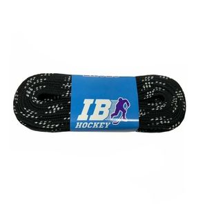 Шнурки для коньков IB Hockey с пропиткой, HLIB244BK, полиэстер, 244см, черный 244см IB Hockey HLIB244BK