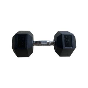 Обрезиненная гексагональная гантель INEX Hex Dumbbell 15 кг, черный, 1 шт INEX TL\TF-D2017-15\00-00-00