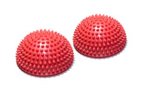 Полусфера массажно-балансировочная (набор 2 шт) красный Original FitTools FT-MSD-2RD