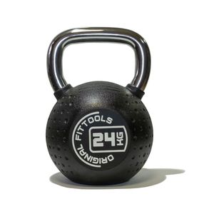 Гиря 24 кг с хромированной ручкой полиуретановая (CPU) Original FitTools FT-KB-CPU-24