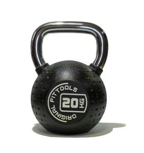 Гиря 20 кг с хромированной ручкой полиуретановая (CPU) Original FitTools FT-KB-CPU-20