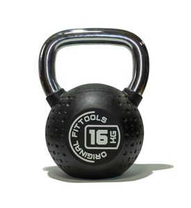 Гиря 16 кг с хромированной ручкой полиуретановая (CPU) Original FitTools FT-KB-CPU-16